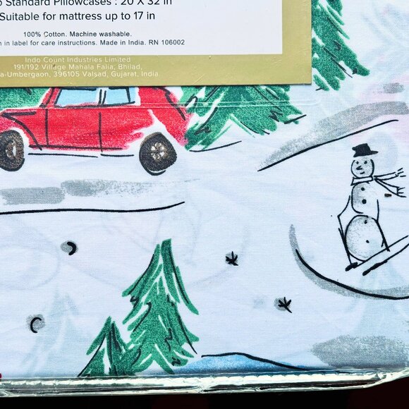 Cupcakes & Cashmere Christmas Tree Holiday Cotton Sheet Set - 4-pc FULL Size - Picture 7 of 7